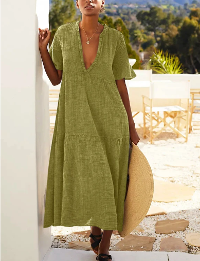 green linen tunic dress Tropical Lush Tunic Dress – Surely Alluring
