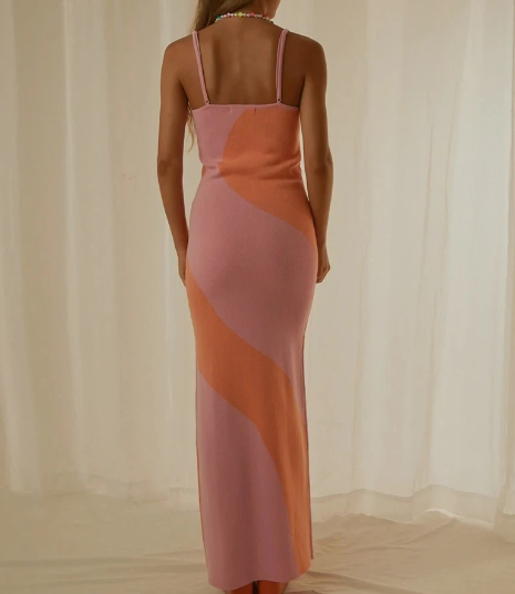 Tropical Mango Slim Dress