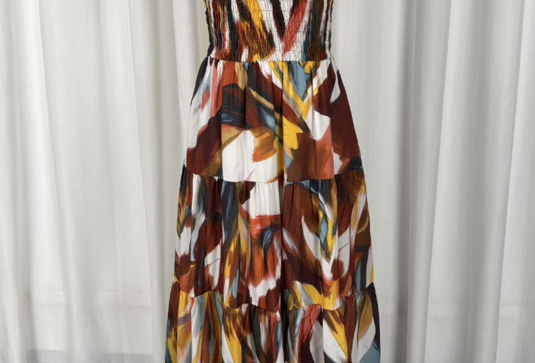 Bohemian Floral Clay Maxi Dress