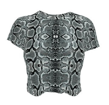 Tropical Snakeskin Allure Jersey Cropped Tee