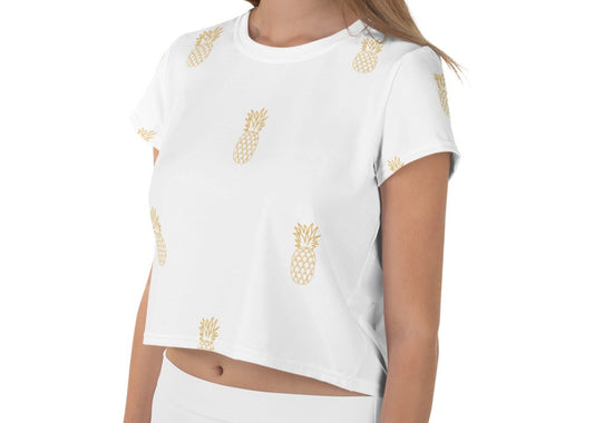 Tropical Pineapple Spade Cropped Tee