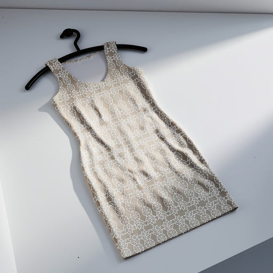 Tropical Pineapple Sheath Dress - White