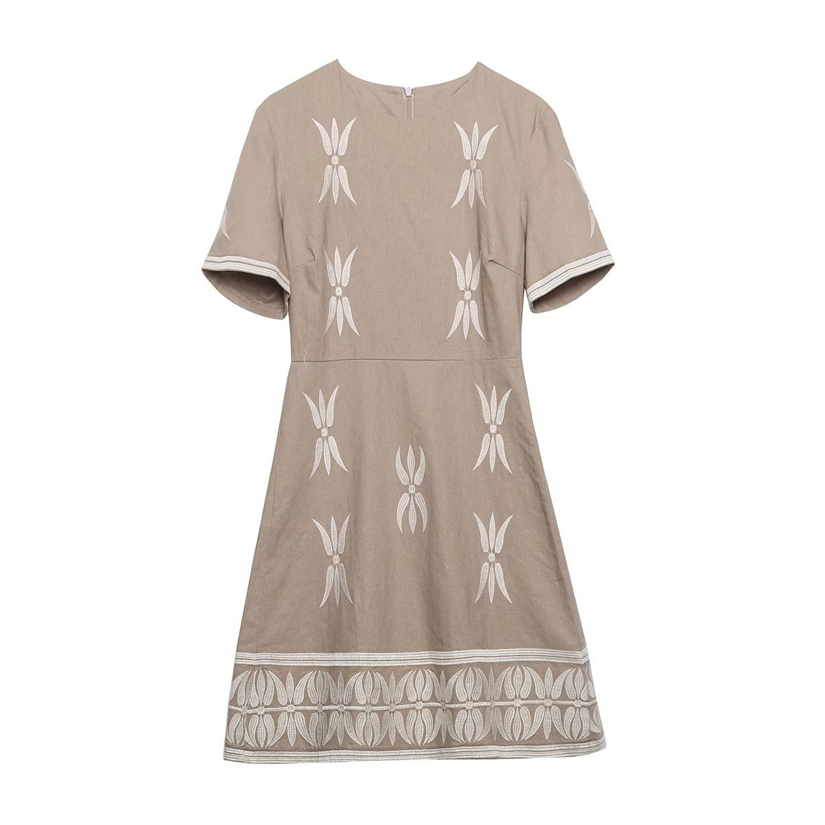 Bohemian Sand Flower Linen Dress