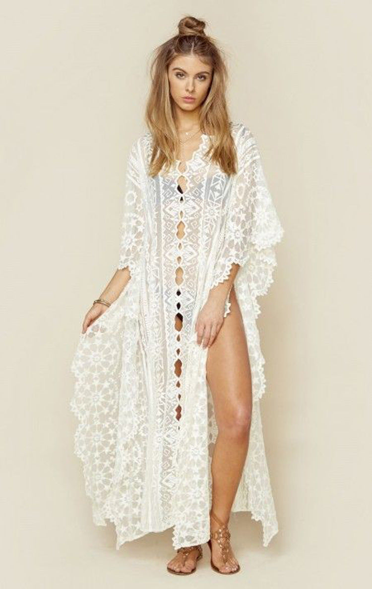 Bohemian Cream Lace Cover Up