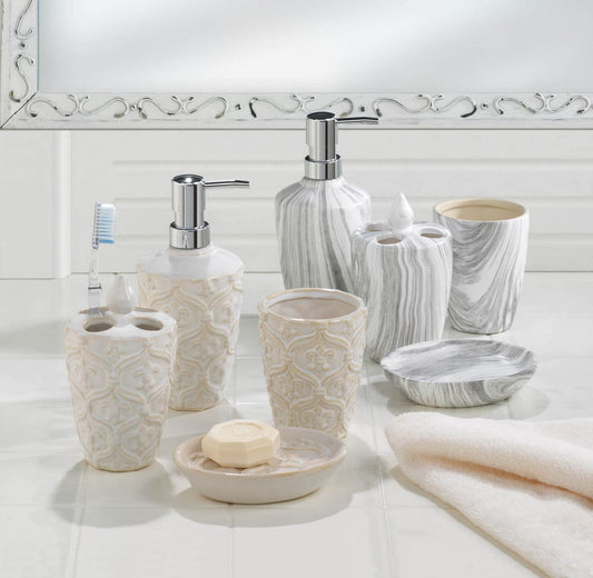 Marble Swirl Porcelain Bath Set