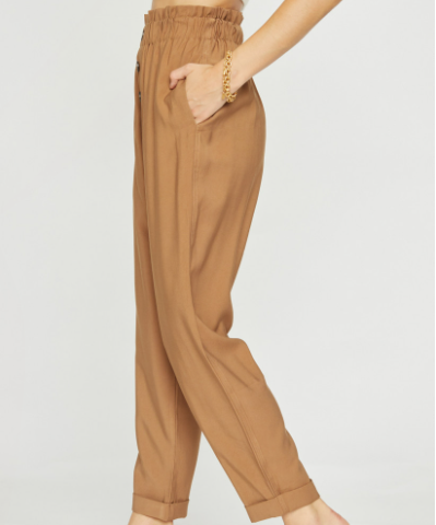Bamboo Flare Button Cropped Pant