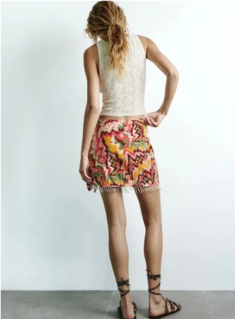 Graffiti Tropical Beaded Skirt