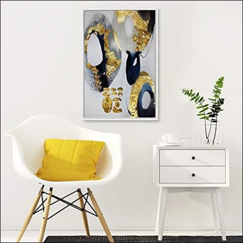 Marble Style Black and Gold Graffiti Canvas