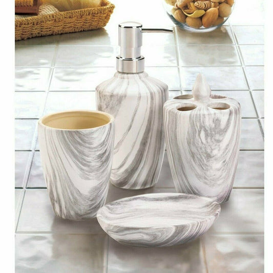 Marble Swirl Porcelain Bath Set