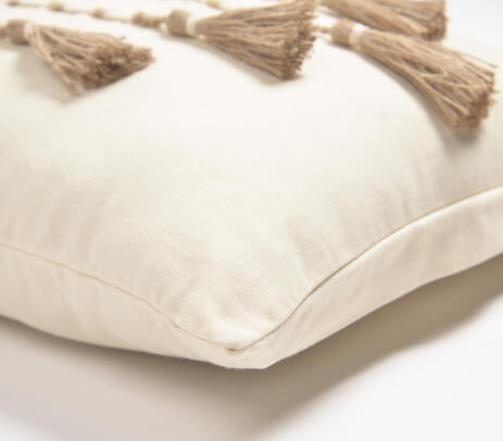 Bohemian Cream Tassel Pillow Cover