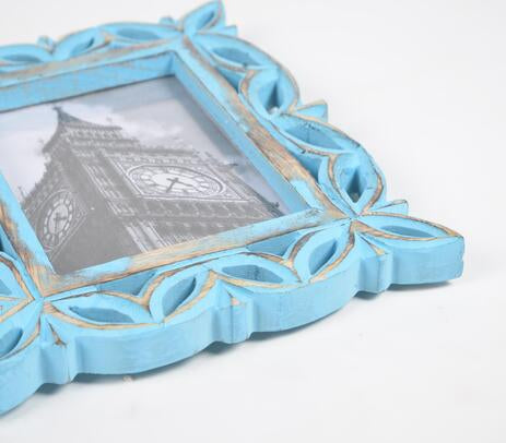 Coastal Aqua Mango Wood Picture Frame