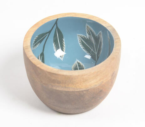 Tropical Leaf Mango Wood Bowl