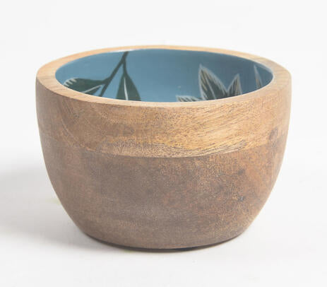 Tropical Leaf Mango Wood Bowl