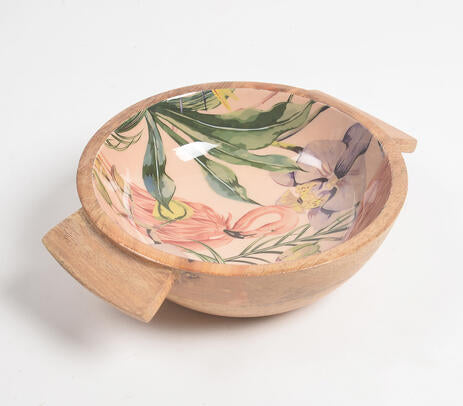 Tropical Leaf Wooden Salad Bowl