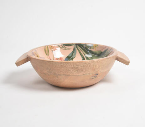 Tropical Leaf Wooden Salad Bowl
