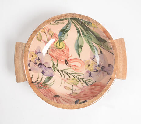 Tropical Leaf Wooden Salad Bowl