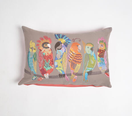 Tropical Parrot Pillow Cover