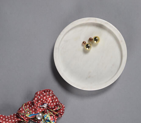 Marble Cream Jewelry Tray