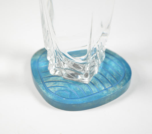 Coastal Aqua Mango Wood Coasters