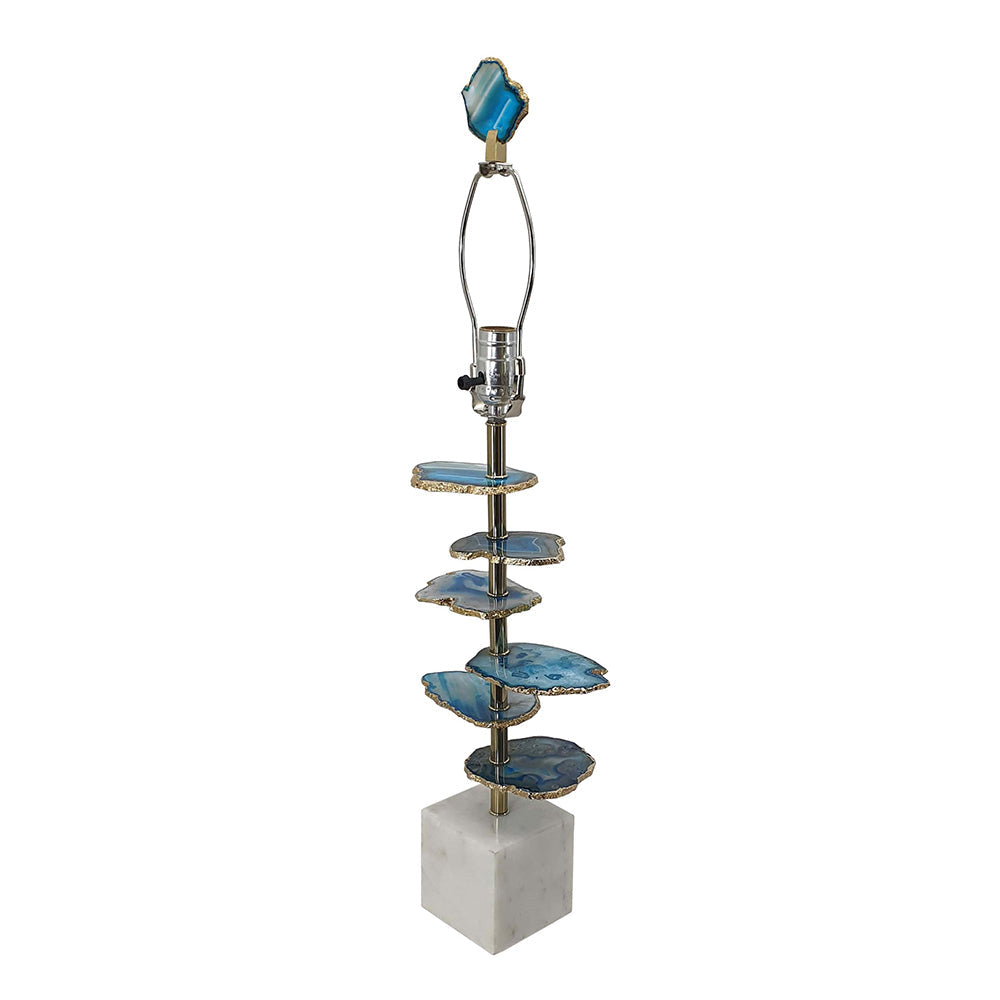 Coastal Allure Blue Stone Marble Lamp