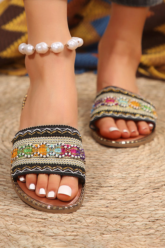Bohemian Allure Embroidered Slide