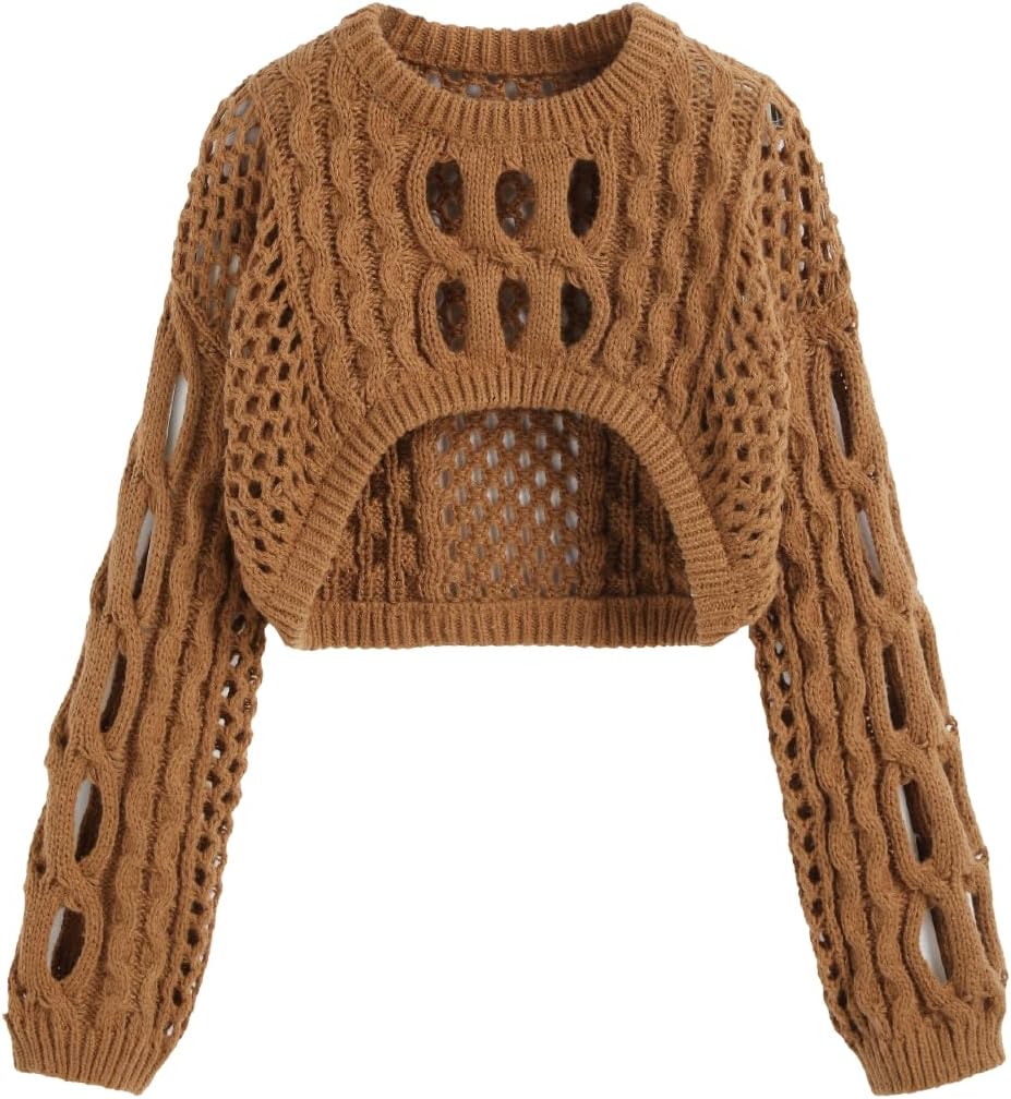 Graffiti Grit Clay Cropped Sweater