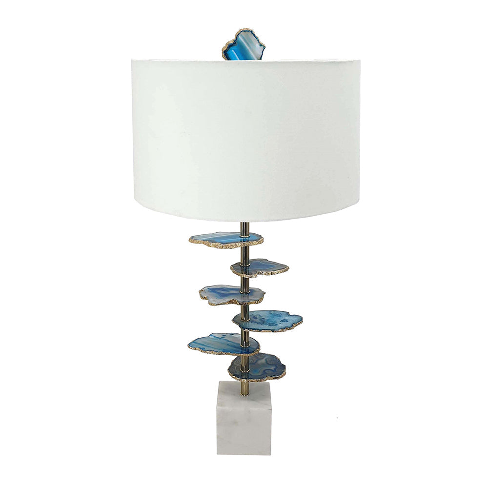 Coastal Allure Blue Stone Marble Lamp