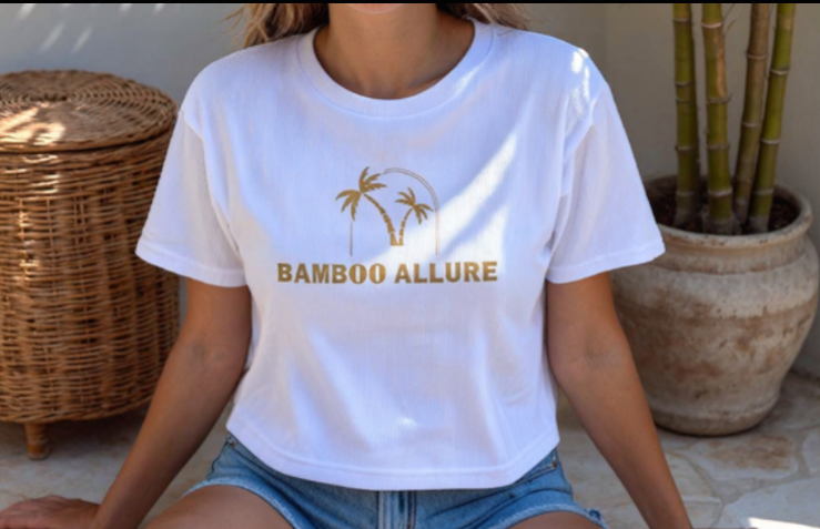 Bamboo Allure Palm Cropped Top