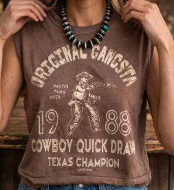 Bohemian Allure Cowgirl Vintage Crop Tee