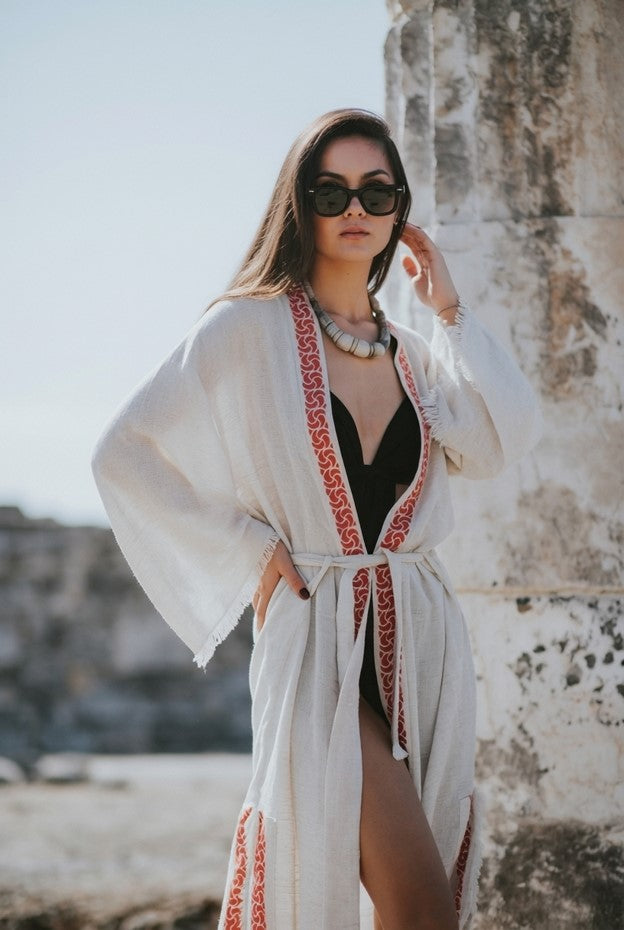 Bohemian Fire Clay Linen Cover Up