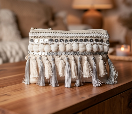 Bohemian Sand Tassel Pouch