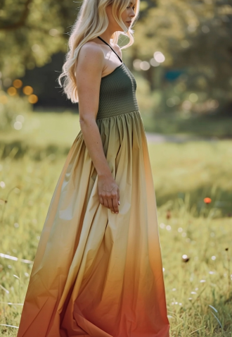 Bohemian Sunray Halter Dress