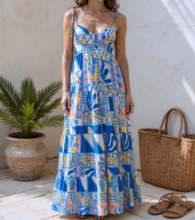 Coastal Wave Maxi Dress