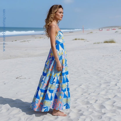 Coastal Wave Maxi Dress