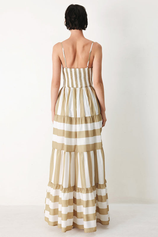 Coastal Sand Khaki Maxi Dress