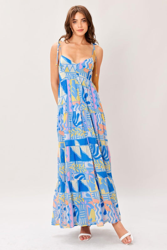 Coastal Wave Maxi Dress