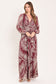 Bohemian Wine Leaf Maxi Dress