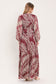 Bohemian Wine Leaf Maxi Dress