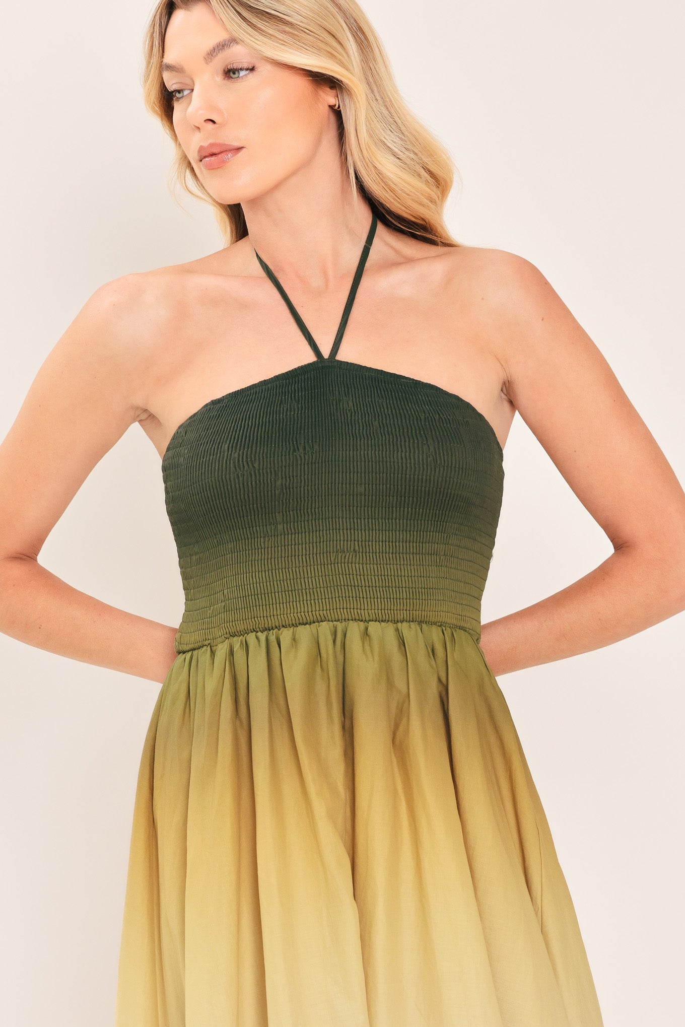 Bohemian Sunray Halter Dress