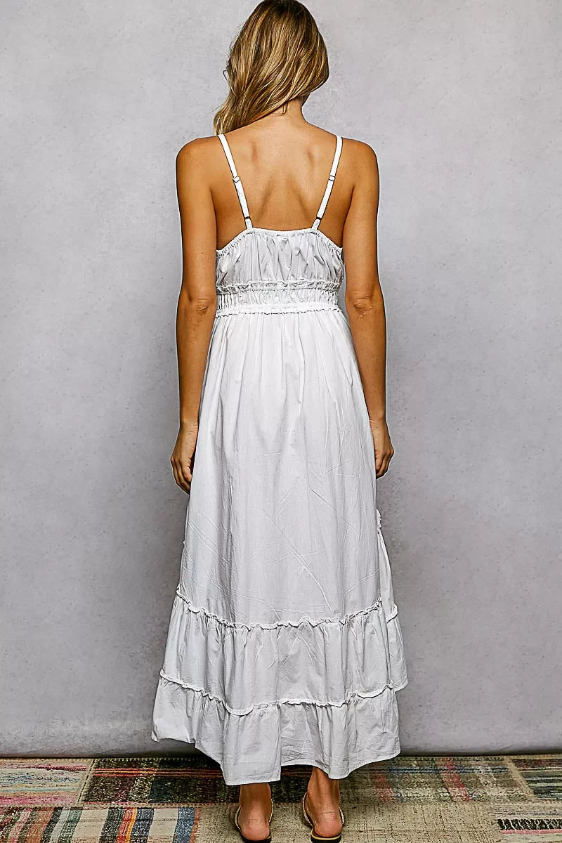 Bohemian Tassel Aquamarine Halter Dress