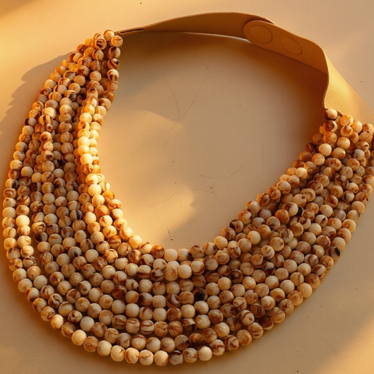 Marble Allure White Sand  Necklace