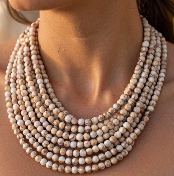 Marble Allure White Sand  Necklace