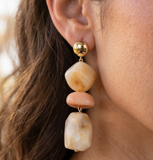 Marble Allure Sand Stone Earrings