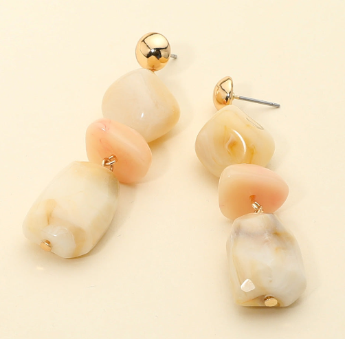 Marble Allure Sand Stone Earrings