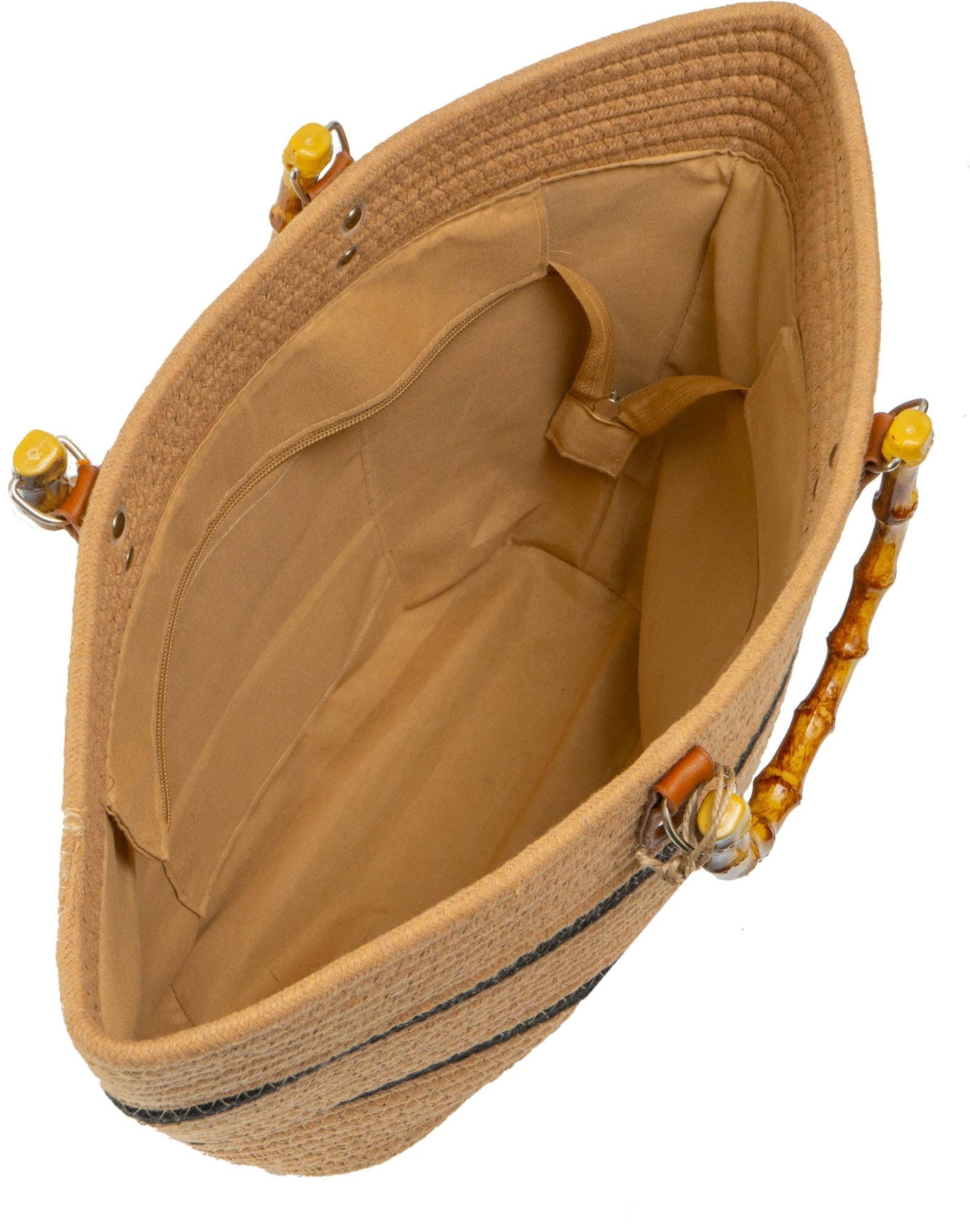 Bamboo Handle Cotton Woven Tote