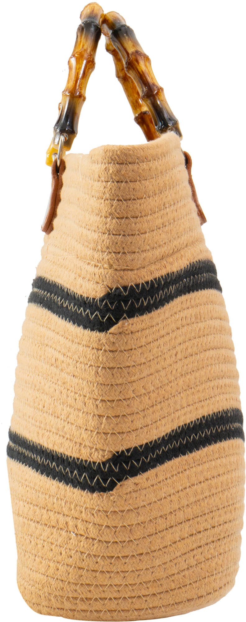Bamboo Handle Cotton Woven Tote