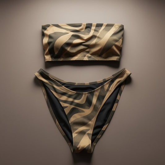 Tropical Tiger Heart Bandeau Bikini