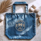 Tropical Palm Denim Organic Tote Bag