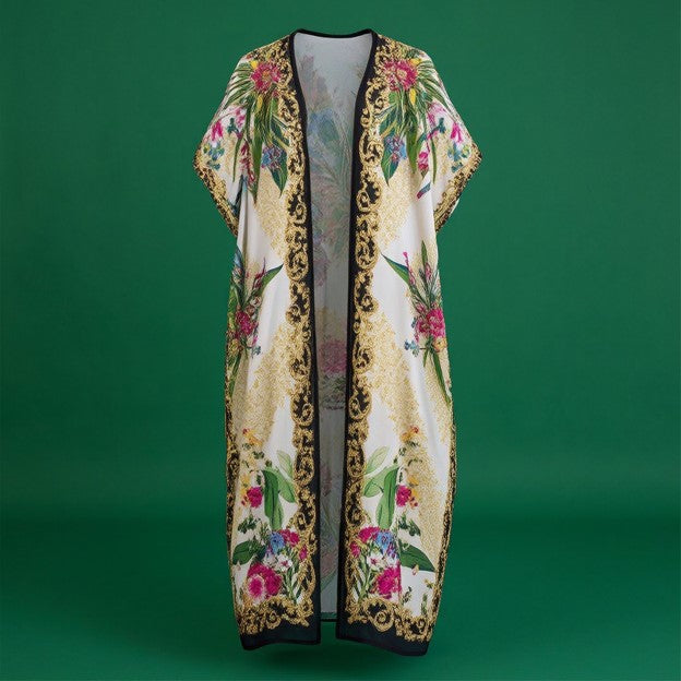 Tropical Golden Flower Cover Up