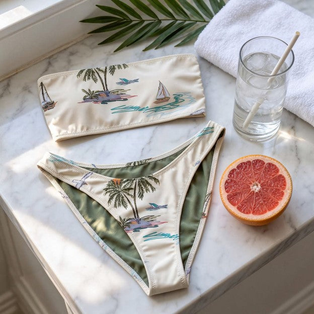 Tropical Horizons Bandeau Bikini
